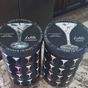 Lolita Martini Glass Sets in Black with Multicolor Designs